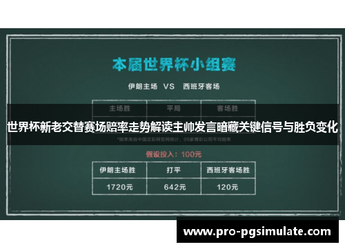 世界杯新老交替赛场赔率走势解读主帅发言暗藏关键信号与胜负变化